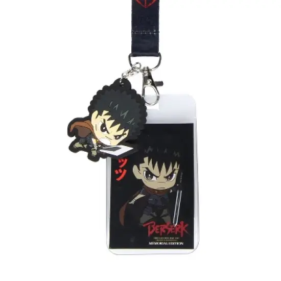 Berserk ID Lanyard Badge Holder w/ Guts Rubber Pendant for Keys Keychain Wallet image {1}