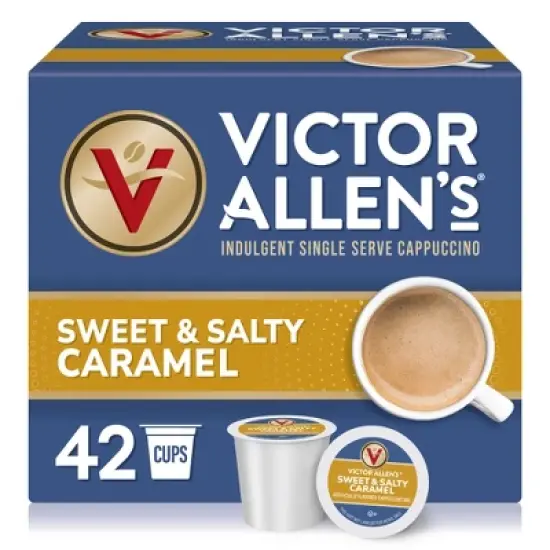 Victor Allen's Coffee Sweet and Salty Caramel Flavored Cappuccino, 42 Count, Single Serve K-Cup Pods for Keurig K-Cup Brewers Brewers image {7}