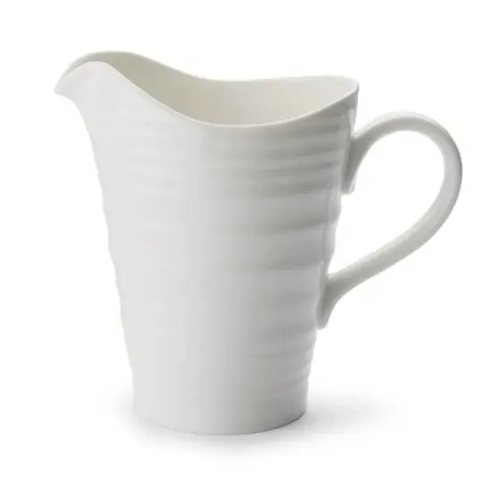 Portmeirion Sophie Conran 28 oz Medium Porcelain Pitcher - Elegant Jug for Serving Water, Milk & Beverages, Displaying Flowers - Durable image {4}