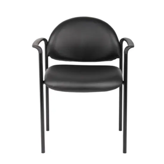 Vinyl Modern Stacking Chair Black - Boss Office Products image {2}