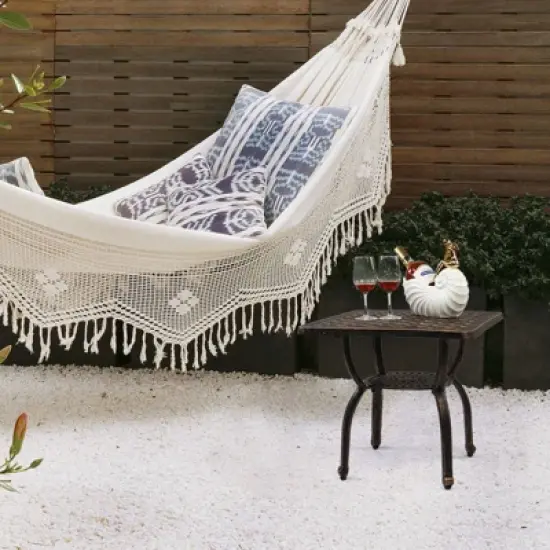 Karl Home |Square Aluminum Outdoor Side Table image {4}