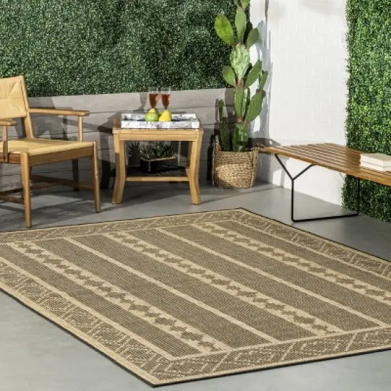 nuLOOM Zina Banded Indoor/Outdoor Patio Area Rug image {1}