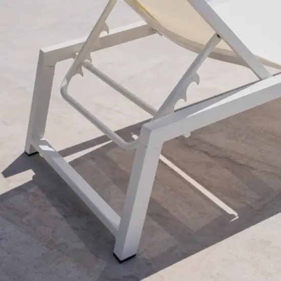 Myers Aluminum Outdoor Patio Chaise Lounge - White - Christopher Knight Home: Weather-Resistant, Traditional Style image {5}