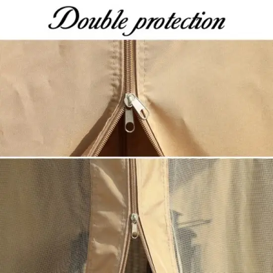 Aoodor Gazebo Polycarbonate Roof, Wooden Print Aluminum Frame With Mosquito Netting And Curtain image {6}