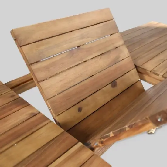 Oslo 9pc Acacia Wood & Wicker Patio Dining Set - Brown - Christopher Knight Home image {4}