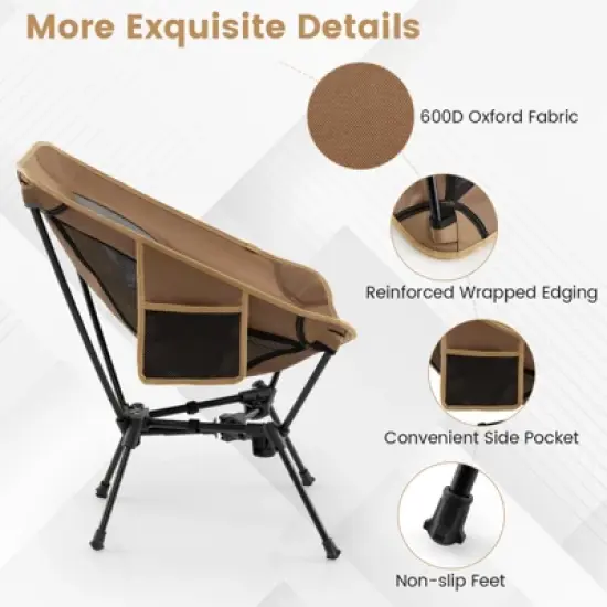 Tangkula Ultra-Lightweight Camping Chair Portable Lawn Chair w/Triangular Aluminum Frame image {5}