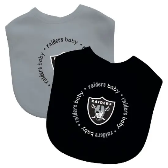 Baby Fanatic Officially Licensed Unisex Baby Bibs 2 Pack - NFL Las Vegas Raiders image {1}