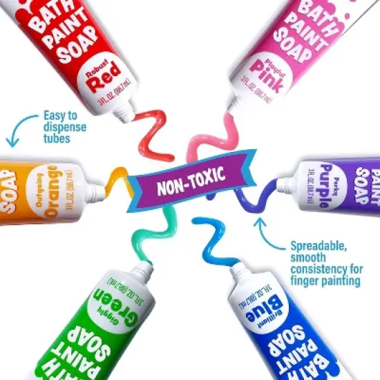 Tub Works Bath Paint Soap Bath Toy, Classic 6 Pack image {3}