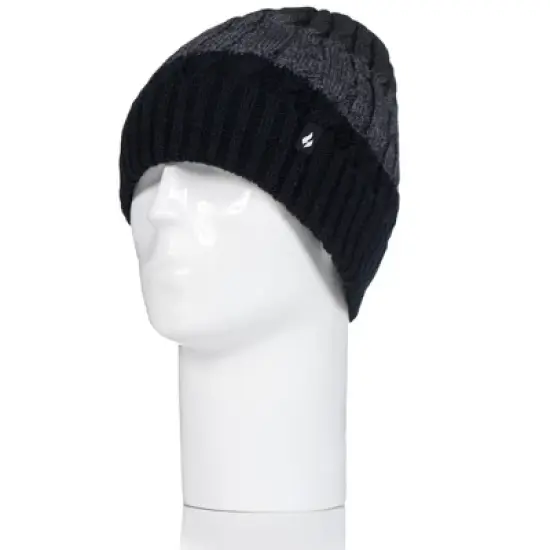 Men's Mavis Three-Tone Cable Knit Roll Up Hat image {5}