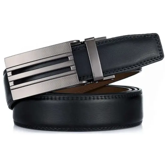 Men's Panel Striped Ratchet Belt image {1}