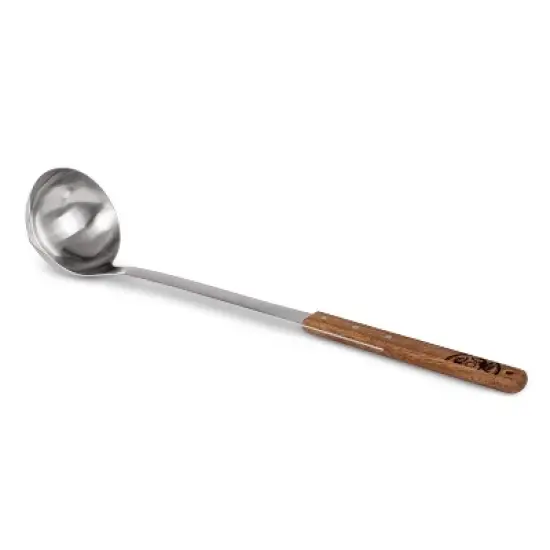 Petromax Kitchen or Campfire Serving Ladle with Spout, Durable Stainless Steel and Wooden Handle, Extra Large 8.5 fl oz image {5}
