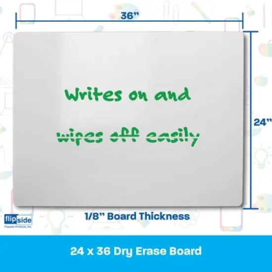 Flipside Products 24"x36" Dry Erase Board (2 Pack) - Student Whiteboards for Wall & School Supplies image {3}