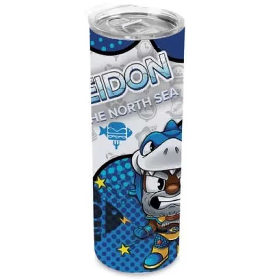 SMASHCRAFT 20 ounce Stainless Steel Double Walled Insulated Travel Tumbler Coffee Mug Cup, Poseidon Chibi image {1}