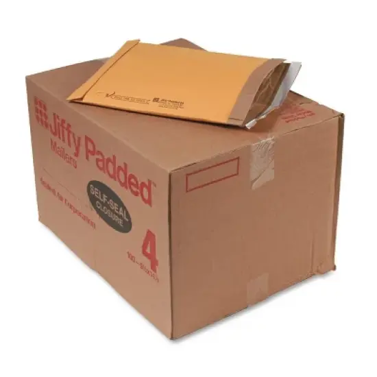 Sealed Air Jiffy Padded Self Seal Mailer, #4, 9 1/2 x 14 1/2, Natural Kraft, 100/Carton (67320) image {4}