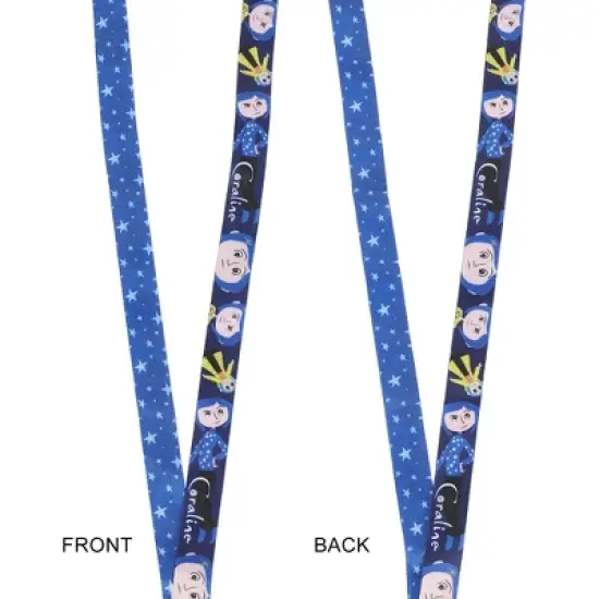 Coraline Twitchy Witchy Girl 22-inch Lanyard with Clear ID Sleeve and Rubber Charm image {3}