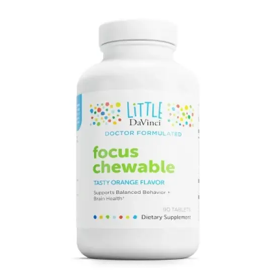 DaVinci Labs Focus Chewable - Supplement to Support Behavior, Brain Health, and Immune Health for Kids* - Orange Flavor -Sugar Free - 90 Tablets image {6}