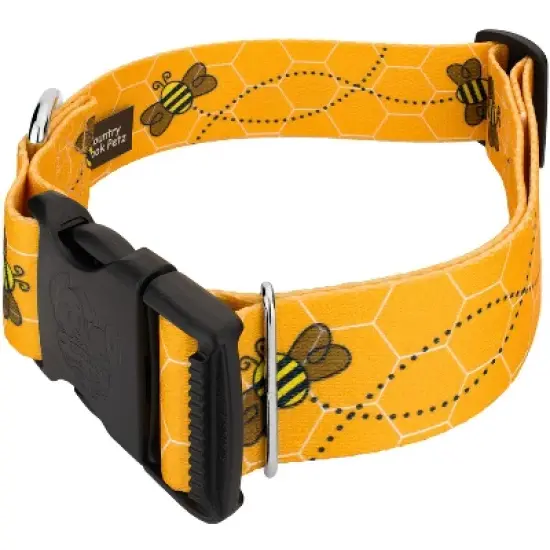 Country Brook Petz 1 1/2 Inch Deluxe Busy Bee Dog Collar (Extra Large) image {1}