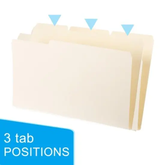 Unique Bargains Classroom Home Office Paperwork 1/3 Cut Tab Legal Size Manila File Folders Beige image {2}