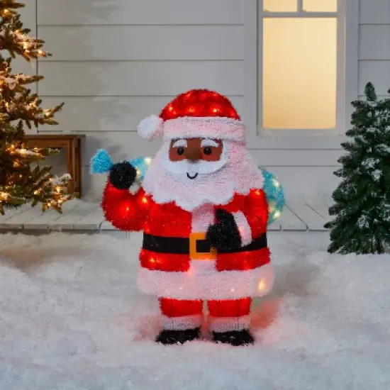 32" Tinsel Santa Christmas Novelty Sculpture Light with 4 Interchangeable Faces - Wondershop&trade; image {1}