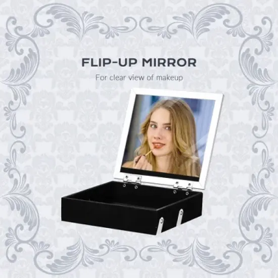 Byootique Makeup Train Case Cosmetic Organizer w/ Mirror Artist image {6}