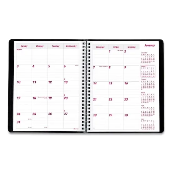 Essential Collection 14-Month Ruled Monthly Planner, 8.88 x 7.13, Black Cover, 14-Month: Dec 2025 to Jan 2027 image {1}