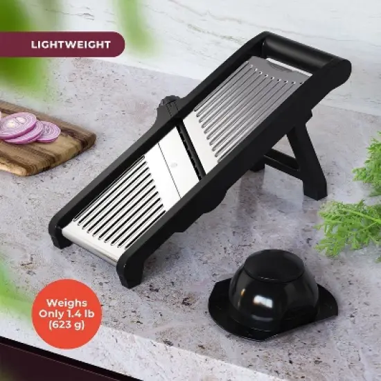 MuellerLiving Mandoline Slicer for Kitchen, Stainless Steel, Slice or Julienne, Vegetable Chopper, Fruit Slicer image {9}