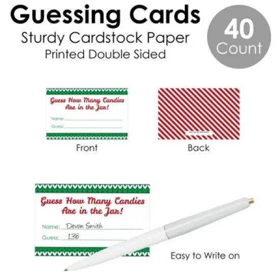 Big Dot of Happiness Ugly Sweater - How Many Candies Holiday and Christmas Party Game - 1 Stand and 40 Cards - Candy Guessing Game image {5}