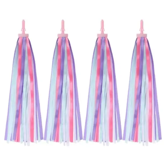 Unique Bargains Handlebar Tassel Grip Ribbon Decorations Scooter Bike Streamers 4 Pcs image {13}