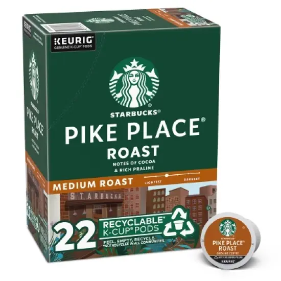 Starbucks Medium Roast K-Cup Coffee Pods Pike Place Roast for Keurig Brewers image {5}