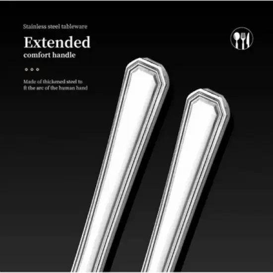 Boersma 16-Piece Luxury Premium Silverware Dinnerware Tableware With Forks, Knives, Spoons, And Teaspoons - Durable, And Rust-Resistant Cutlery image {9}