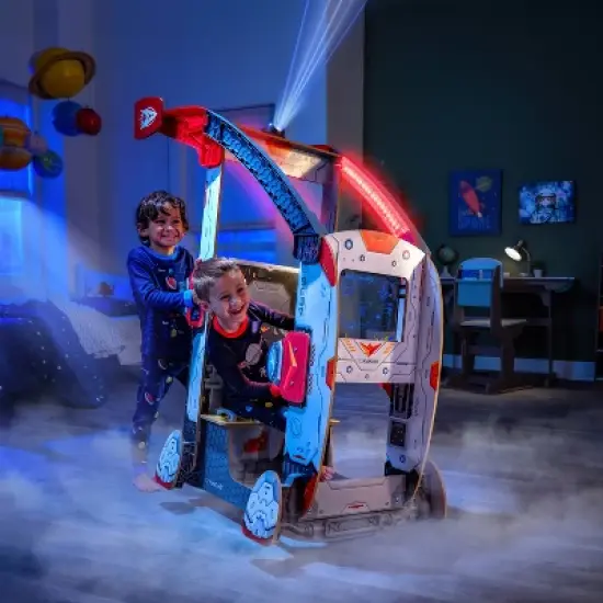 KidKraft Ultimate Spaceship Wooden Pretend Play Set with Lights Sounds and Space Projector image {8}