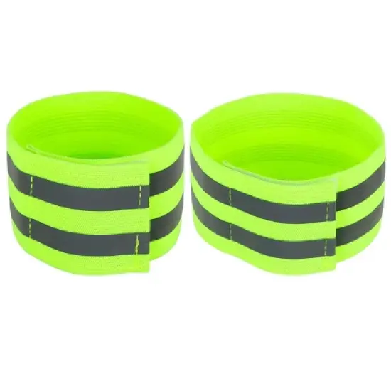 Unique Bargains Reflective Bands for Wrist Ankle Reflective Wristbands Slaps High Visibility Night Riding Reflector Tape Straps Bracelet Green 4 Pcs image {4}