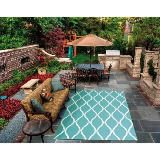 Nourison Home & Garden Green Indoor/Outdoor Area Rug RS089 image {1}