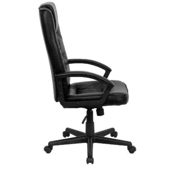 Flash Furniture Nora High Back Black LeatherSoft Executive Swivel Office Chair with Arms image {3}