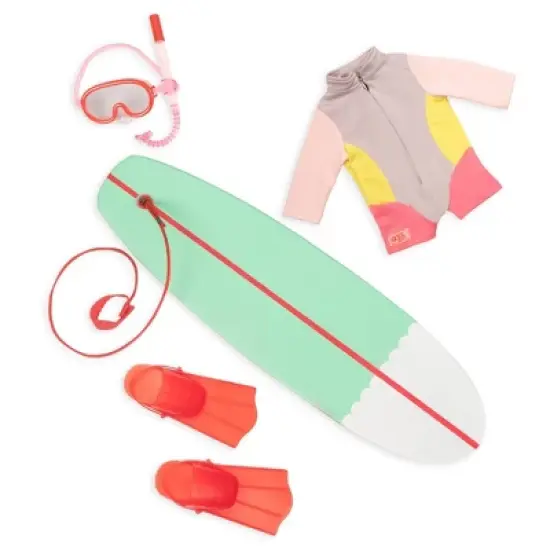 Our Generation Coral with Storybook & Accessories 18" Posable Surfer Doll image {4}