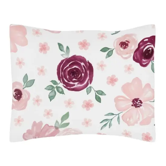 Watercolor Floral Bedding Set Burgundy Wine/Pink - Sweet Jojo Designs image {2}