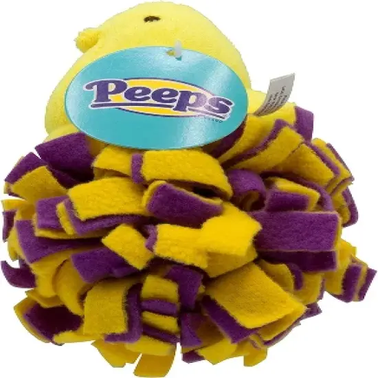 Peeps Fleece Bottom Plush Chick Squeaky Pet Toy (Yellow) image {2}