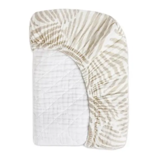 Babyletto Oat Stripe Quilted Muslin Changing Pad Cover image {3}