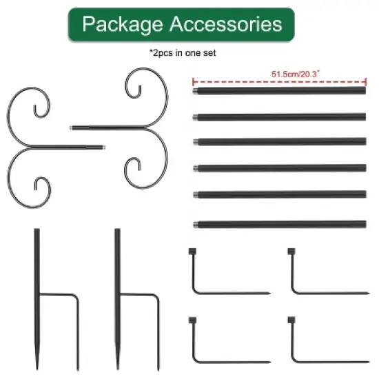 Artloge 2PCS 94 Inch High Double Shepherds Hooks Adjustable Height Outdoor Metal Hanger Bird Feeder Pole for Garden Patio Decoration image {3}