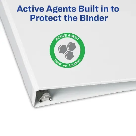 Avery TouchGuard Protection View 3 Ring Binder, Clear View Cover, 1" Slant Rings, 1 White Binder (17141) image {2}