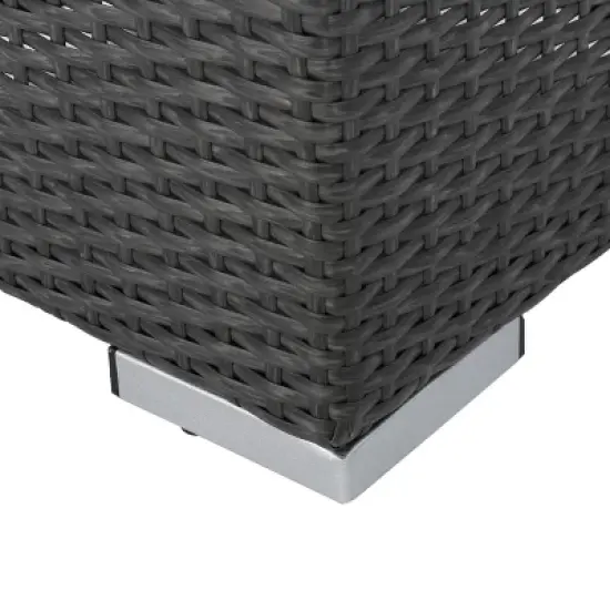 GDFStudio Santa Rosa Outdoor Wicker Ottoman with Cushion image {6}