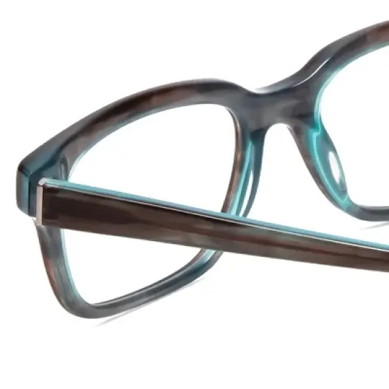 Jones NY J753 Unisex Designer Reading Glasses in Brown Marble Crystal Blue 52 mm image {3}