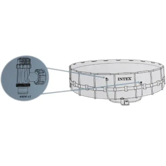 Intex 25010 Above Ground Plunger Valves with Gaskets and Nuts Replacement Part image {2}