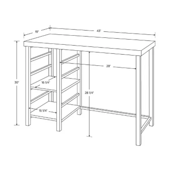 Adjustable Dorm Storage Desk Black - Room Essentials&trade; image {3}
