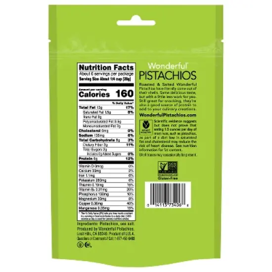 Wonderful Roasted & Salted Shelled Pistachios - 6oz image {5}