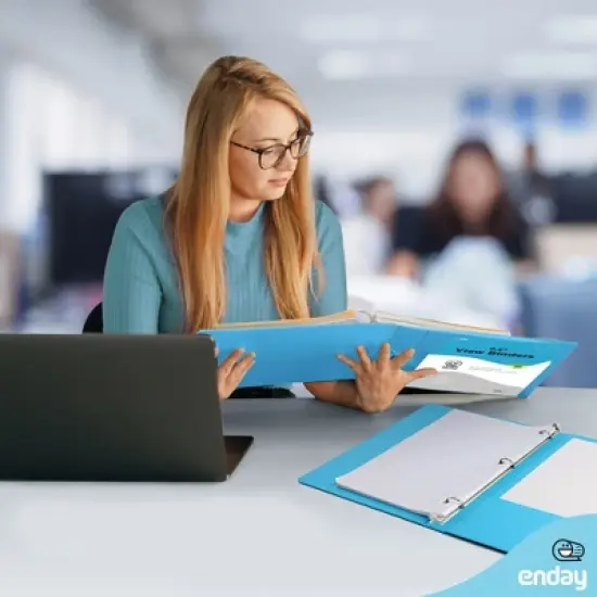 Enday 3-Ring View Binder With 2-Pockets - Multicolor 6 pack image {6}