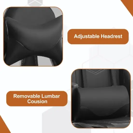 BestMassage Racing Gaming Chair Office Massage Chair with Massage Function Lumbar Support PU Leather for Adult image {4}