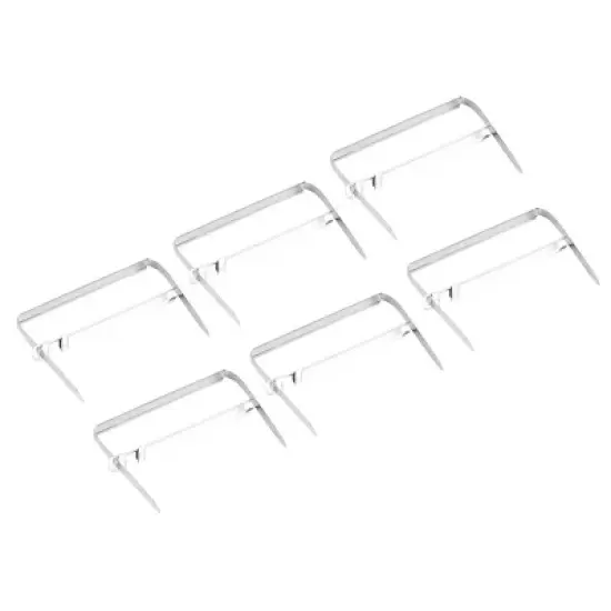 Unique Bargains Office 3.1" Capacity Silver Tone Prong Files Clamp Paper Fasteners 50 Sets image {2}