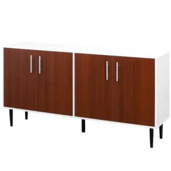 HOMCOM Modern Sideboard, Buffet Cabinet, Console Table with Adjustable Shelves, Anti-Topple Design, and Large Countertop, Brown image {3}