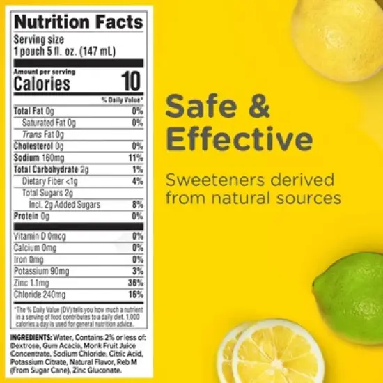 Zarbee's Triple Action Liquid Hydration Pouches - Lemon Lime - 5 fl oz/3ct image {6}